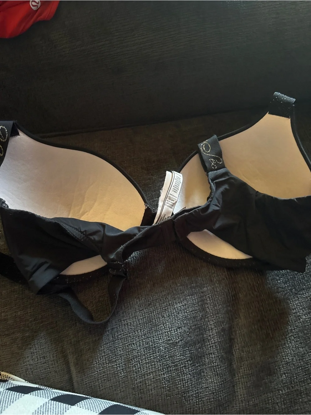 Victoria's Secret Black Molded T-Shirt Bra with Branded Straps